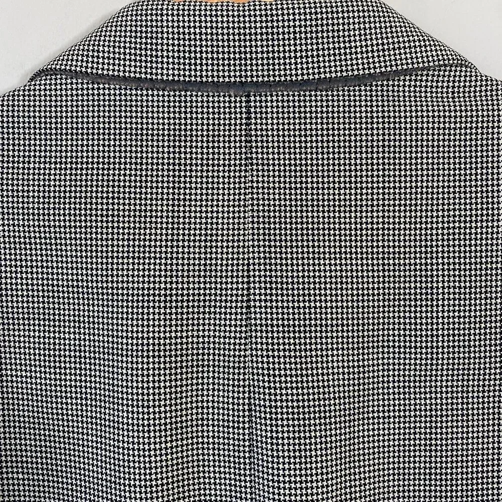 Hart Schaffner Marx Herringbone Wool Sport Coat Blazer Jacket 43L Black Ivory